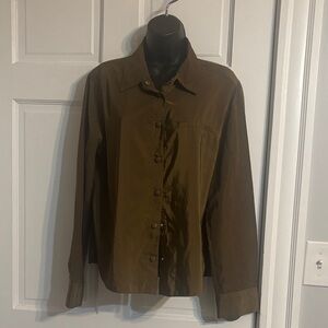 Zara women’s olive Button-Down Shirt